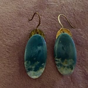 All Natural Blue Opal- split matched pair - handmade one of a kind